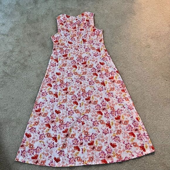 CHLOE + RENE Size Large Sun Dress Maxi Cutout Short Sleeve Floral Multi - NEW - Picture 11 of 16